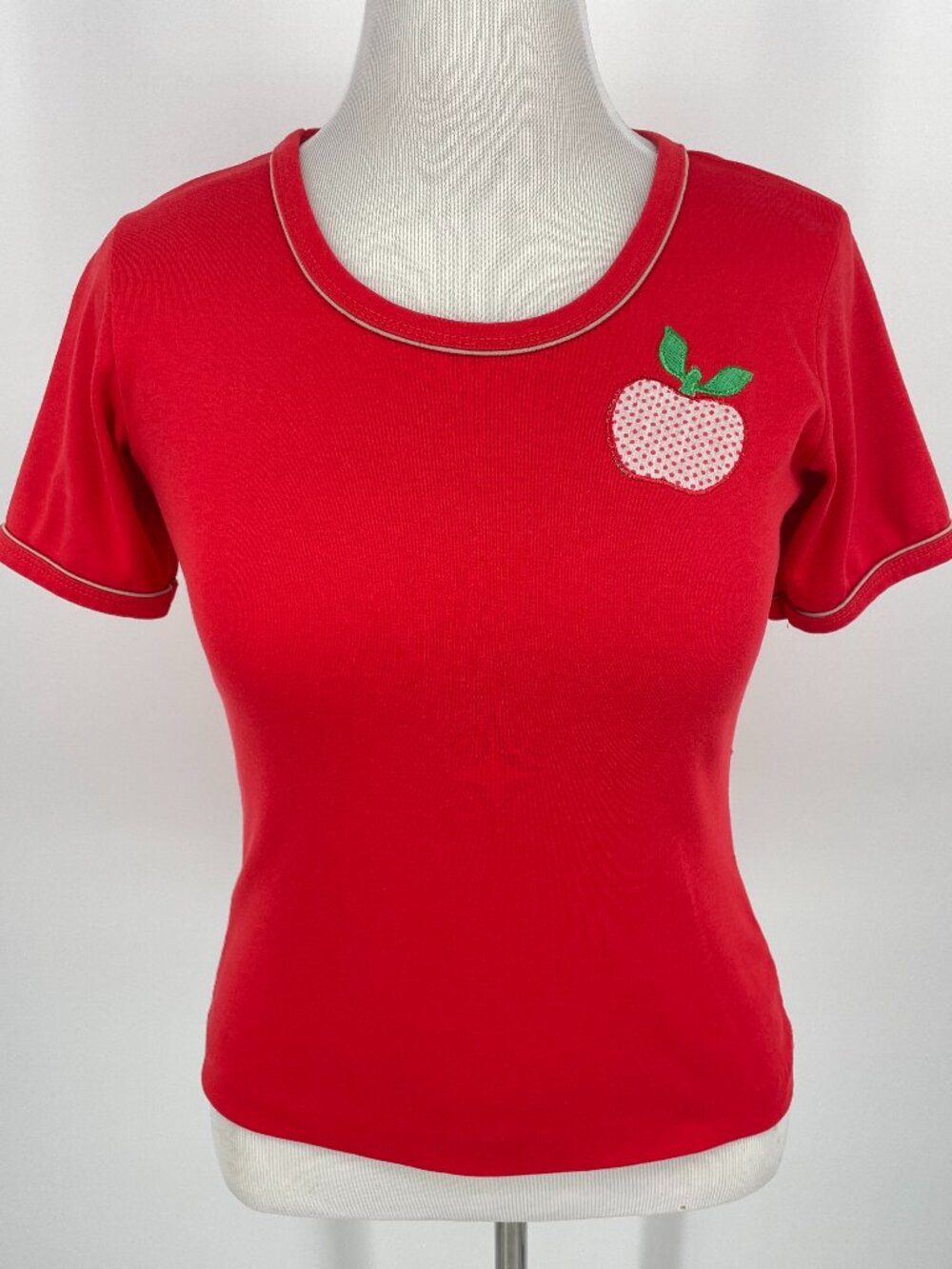 Vintage Cherry Hill Vibrant 80s Red Cotton Blend Tee Shirt Size Medium